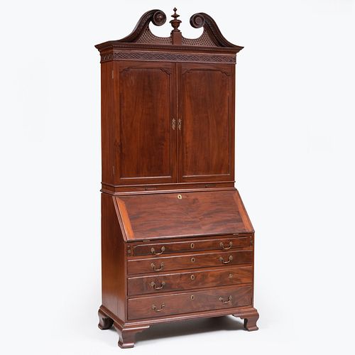 CHIPPENDALE MAHOGANY SLANT-FRONT