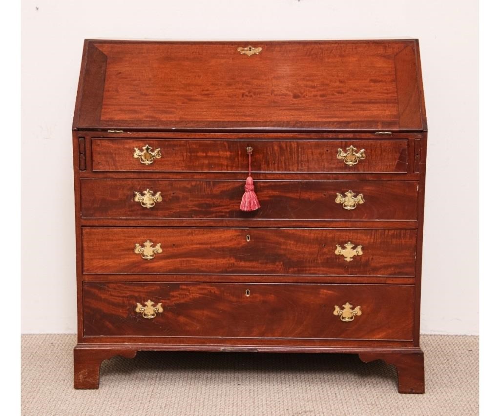 Chippendale mahogany slant lid