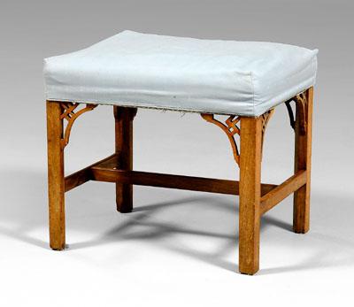 Chippendale mahogany stool, oak