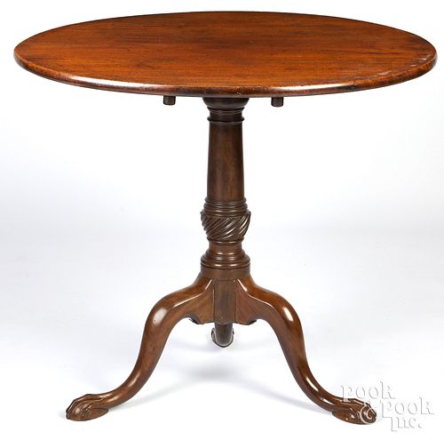 CHIPPENDALE MAHOGANY TEA TABLE, CA.