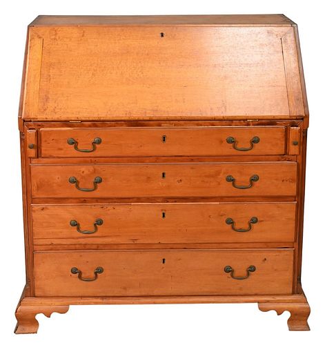 CHIPPENDALE MAPLE SLANT LID DESK,