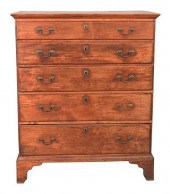 CHIPPENDALE MAPLE TALL CHEST,