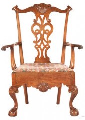 CHIPPENDALE PERIOD ARMCHAIR, P