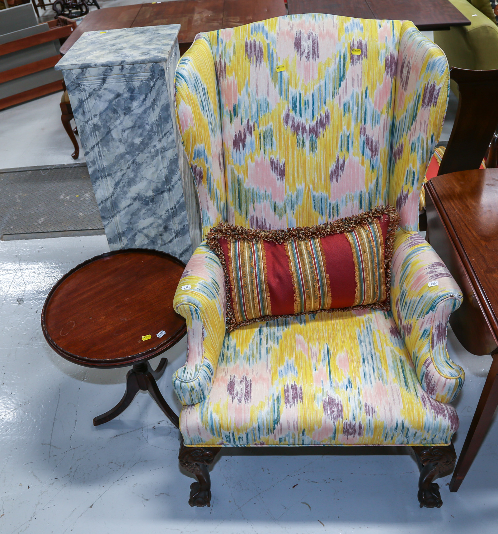 CHIPPENDALE REVIVAL WING CHAIR &