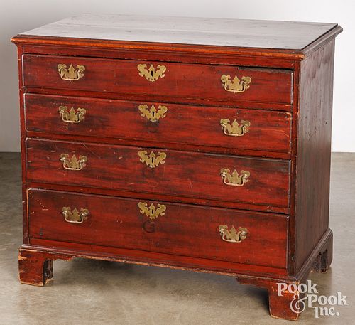 CHIPPENDALE STAINED CHERRY CHEST OF