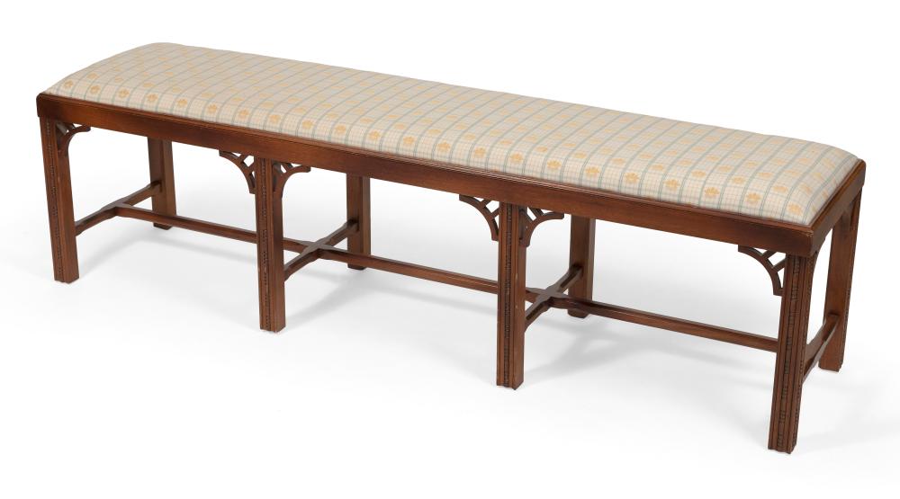 CHIPPENDALE-STYLE BENCH LATE 20TH