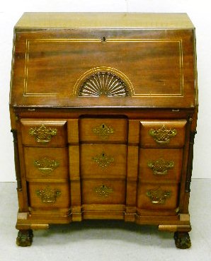 Chippendale style block-front desk