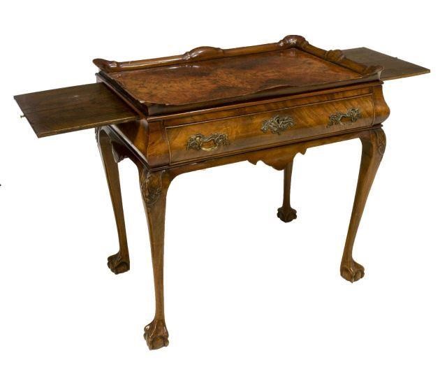 CHIPPENDALE STYLE BURLWOOD TEA