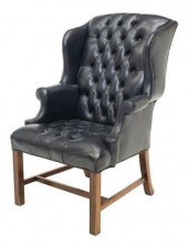 CHIPPENDALE STYLE BUTTONED LEA