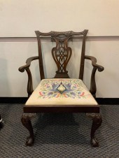 CHIPPENDALE STYLE CARVED MAHOG