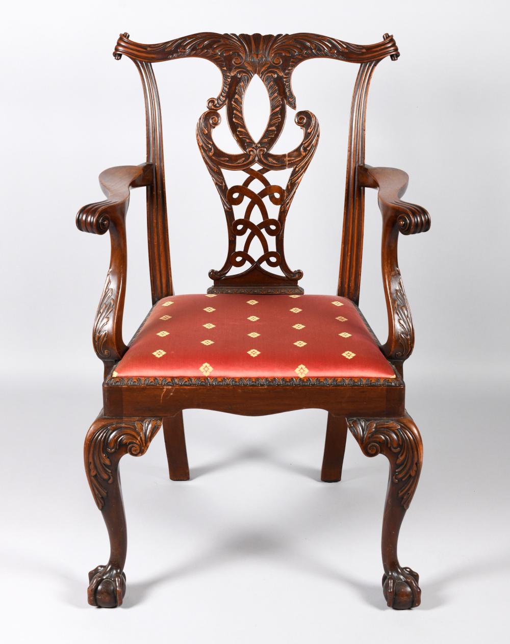 CHIPPENDALE STYLE CARVED MAHOGANY