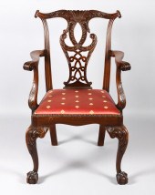CHIPPENDALE STYLE CARVED MAHOG
