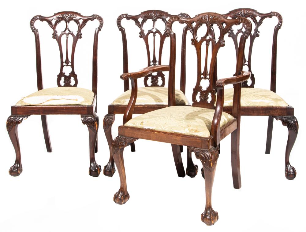 CHIPPENDALE-STYLE CARVED MAHOGANY