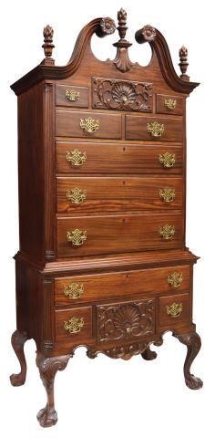 CHIPPENDALE STYLE CARVED MAHOGANY