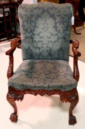 CHIPPENDALE STYLE CARVED MAHOG