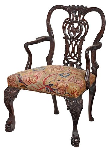 CHIPPENDALE STYLE CARVED MAHOGANY