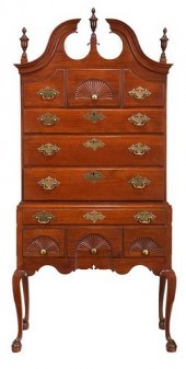 CHIPPENDALE STYLE CARVED WALNU