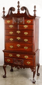 CHIPPENDALE STYLE CARVED WALNU