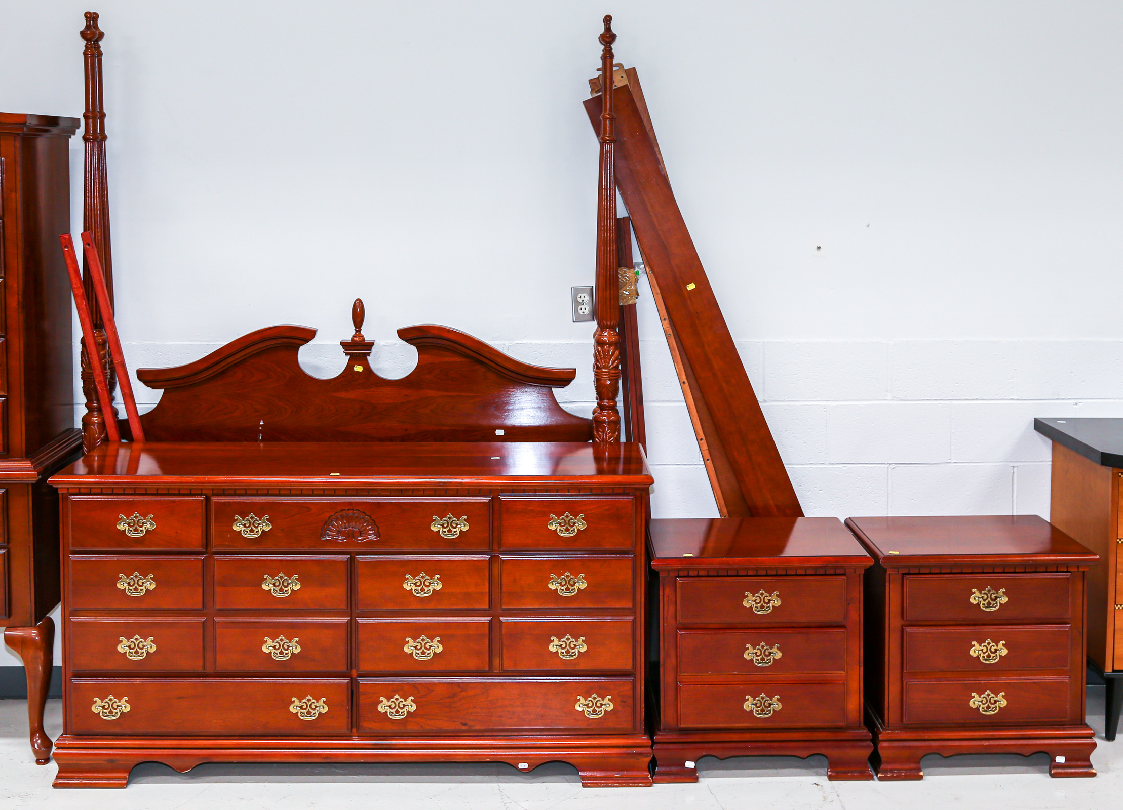 CHIPPENDALE STYLE CHERRY FOUR-PIECE