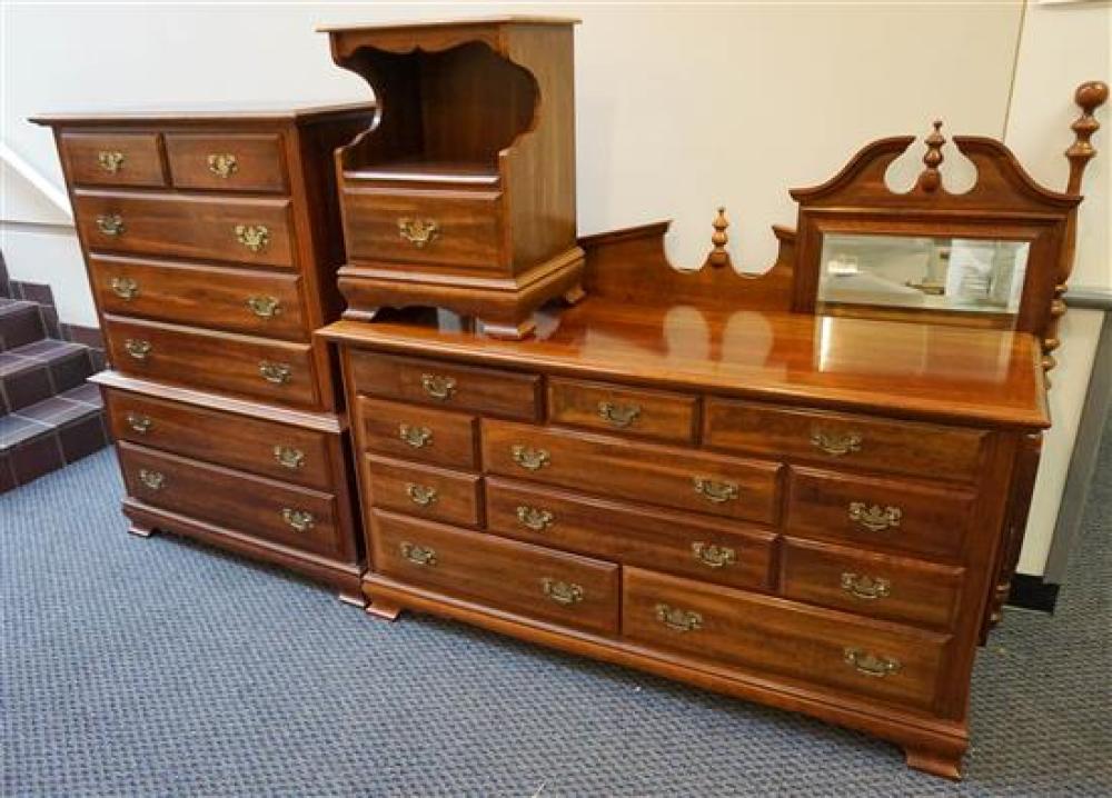 CHIPPENDALE STYLE CHERRY QUEEN BED,