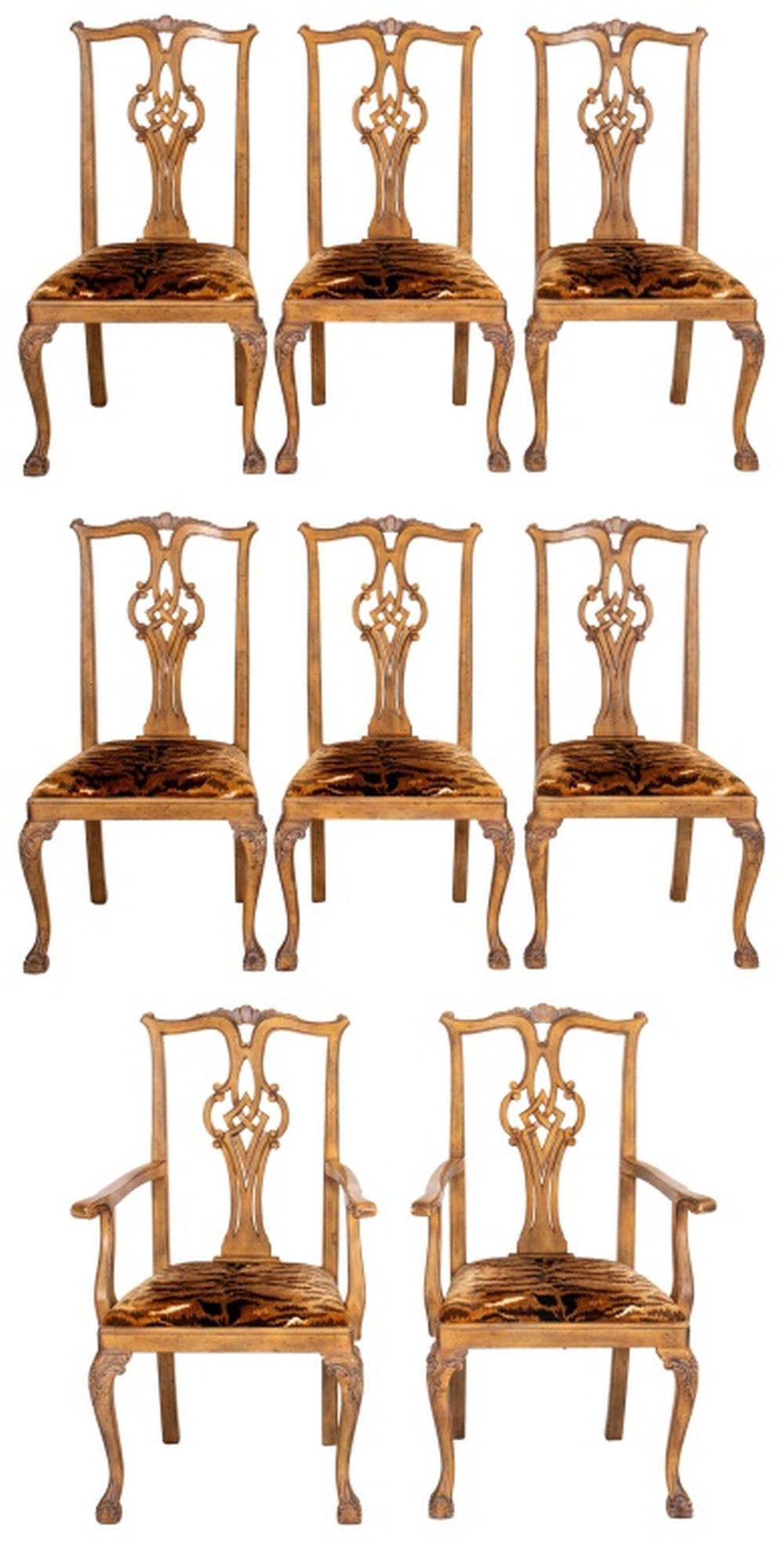 CHIPPENDALE STYLE DINING CHAIRS,