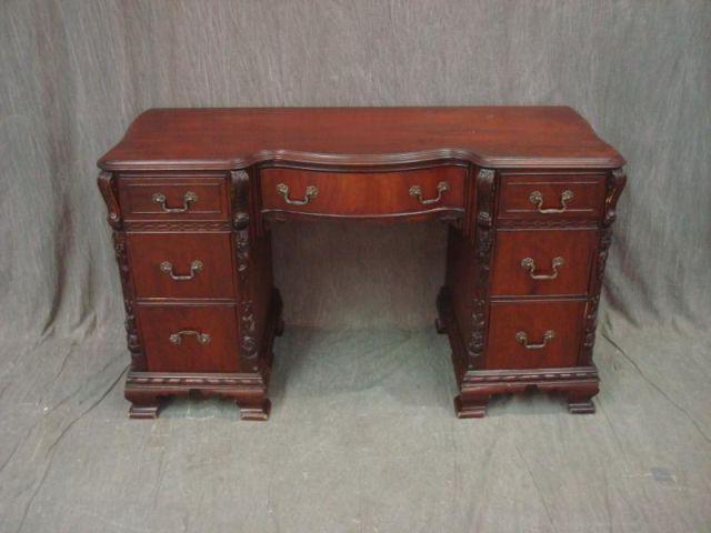 Chippendale Style Kneehole Desk.