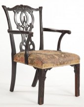 Chippendale Style Mahogany Arm