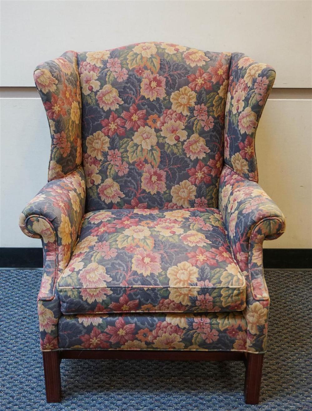CHIPPENDALE STYLE MAHOGANY FLORAL