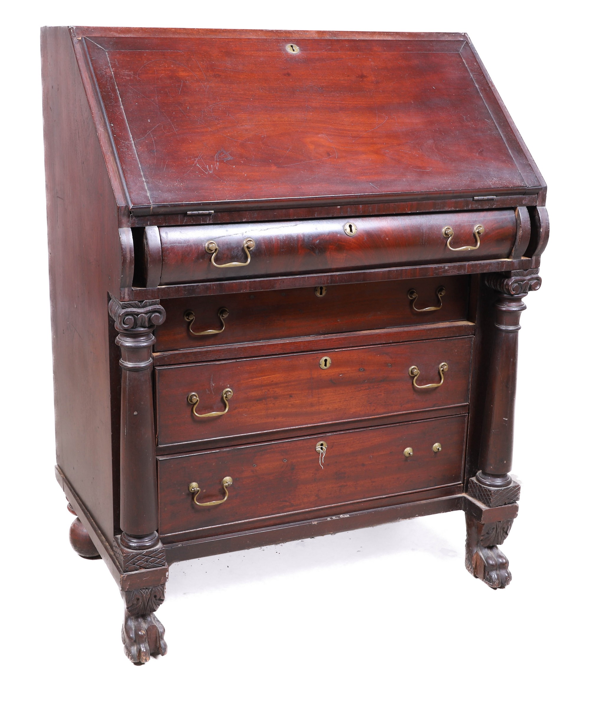 Chippendale style mahogany slant