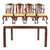 CHIPPENDALE STYLE MAHOGANY TAB
