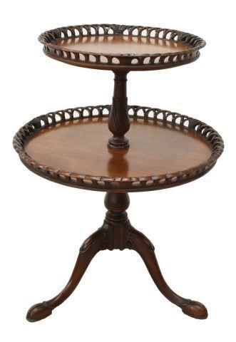 CHIPPENDALE STYLE MAHOGANY TWO-TIER