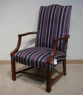 CHIPPENDALE STYLE MAHOGANY UPH