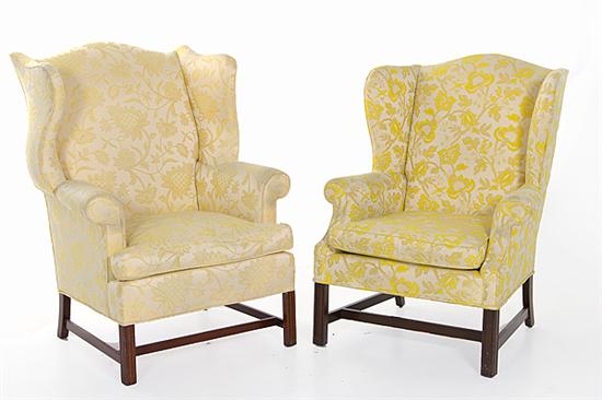 Chippendale style mahogany wingback