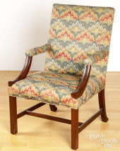 CHIPPENDALE STYLE OPEN ARMCHAI