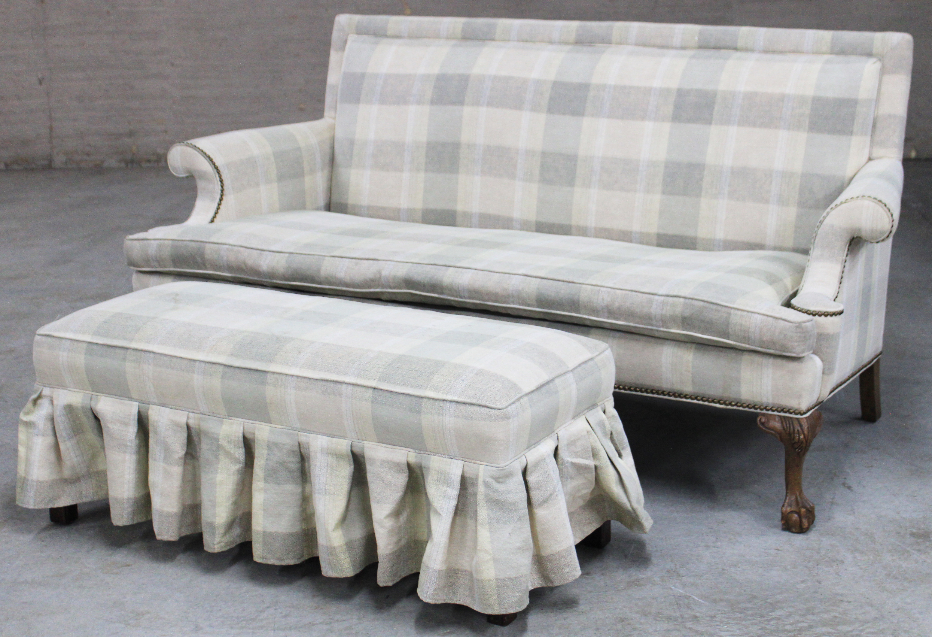 CHIPPENDALE STYLE ROLL ARM HIGH