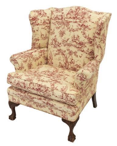 CHIPPENDALE STYLE TOILE WINGBACK