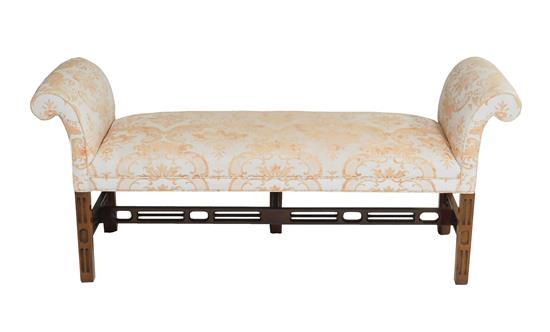 CHIPPENDALE STYLE UPHOLSTERED