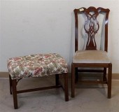 CHIPPENDALE STYLE UPHOLSTERED