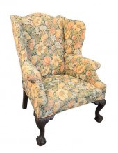CHIPPENDALE STYLE UPHOLSTERED
