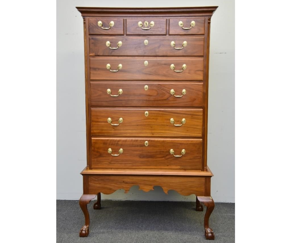 Chippendale style walnut chest on
