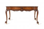 CHIPPENDALE STYLE WALNUT & LEA