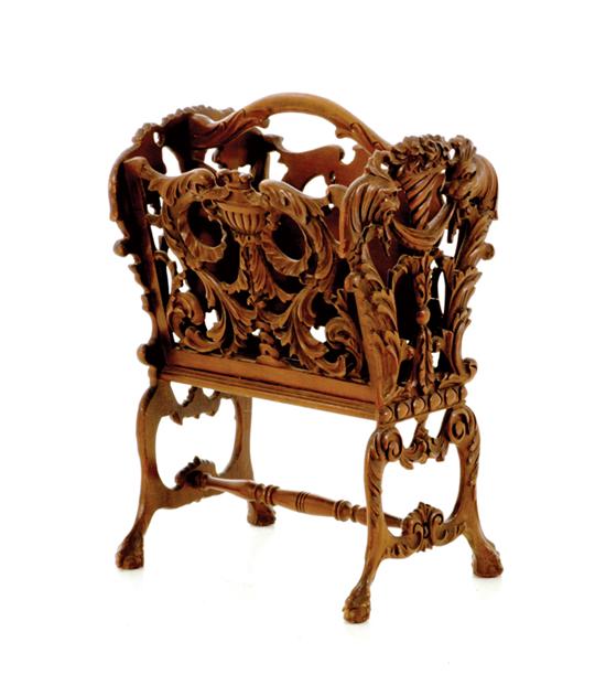 Chippendale style walnut magazine