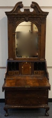 CHIPPENDALE STYLE WALNUT TWO-P