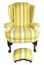 CHIPPENDALE STYLE WING CHAIR A