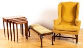 CHIPPENDALE STYLE WING CHAIR,