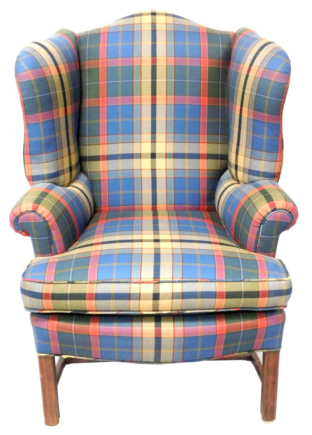 CHIPPENDALE STYLE WING CHAIR WITH