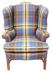 CHIPPENDALE STYLE WING CHAIR W