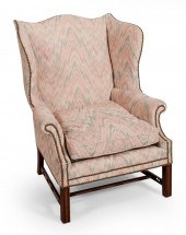CHIPPENDALE-STYLE WING CHAIR W