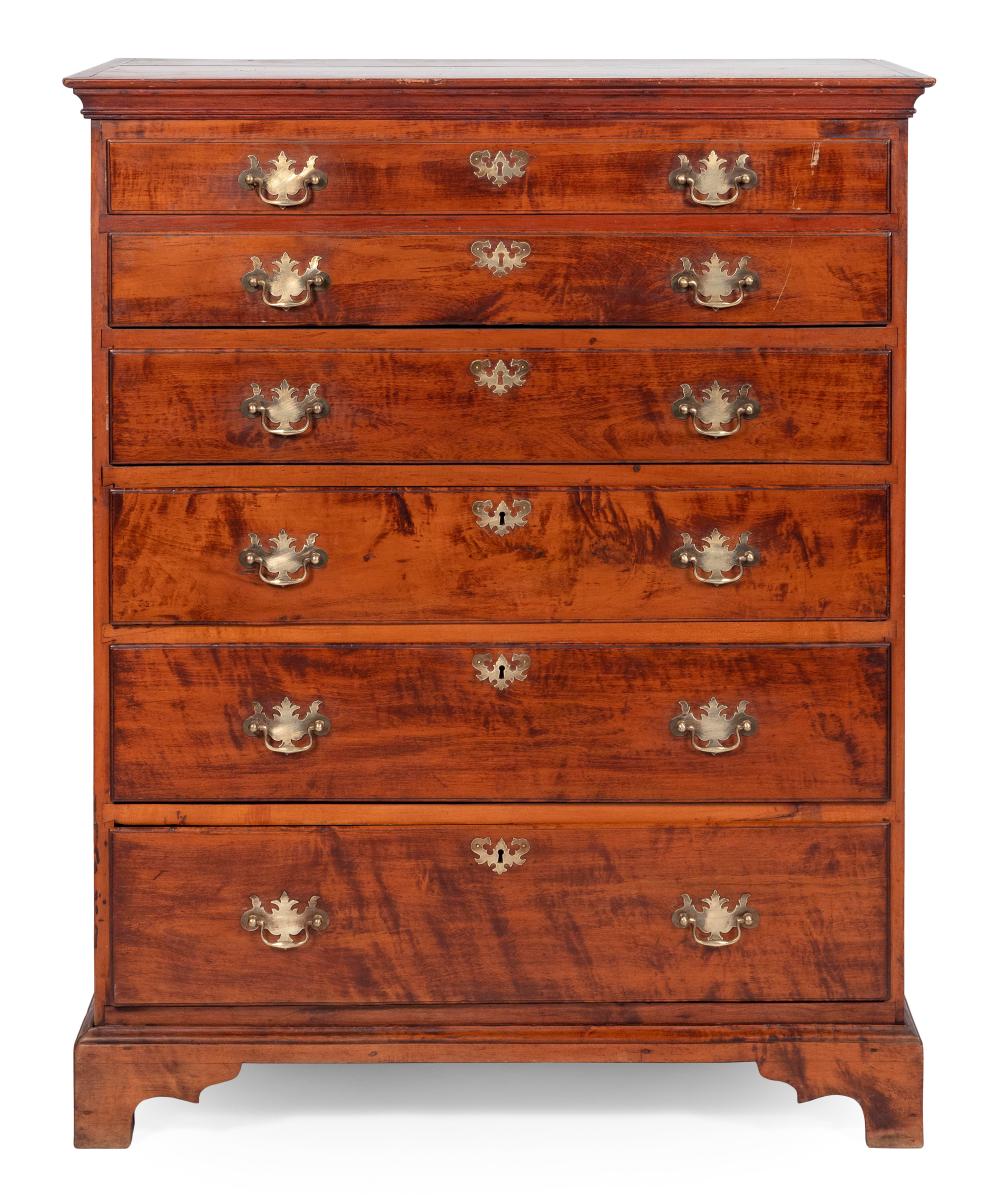 CHIPPENDALE TALL CHEST LATE 18TH
