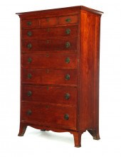 CHIPPENDALE TALL CHEST OF DRAW